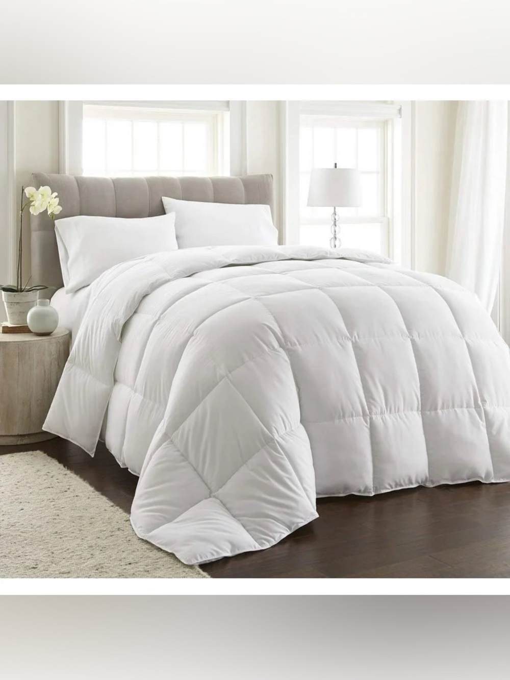 3 piece Queen White Down Alternative Comforter - White